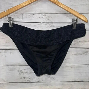 Athena Black Lace Banded Bikini Bottom
